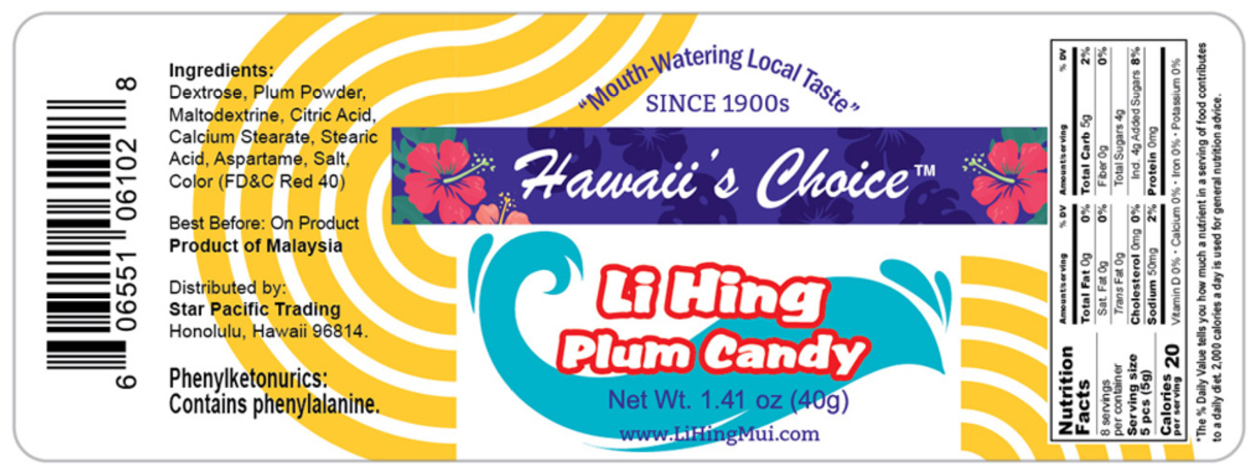 Hawaii's Choice Li Hing Candy